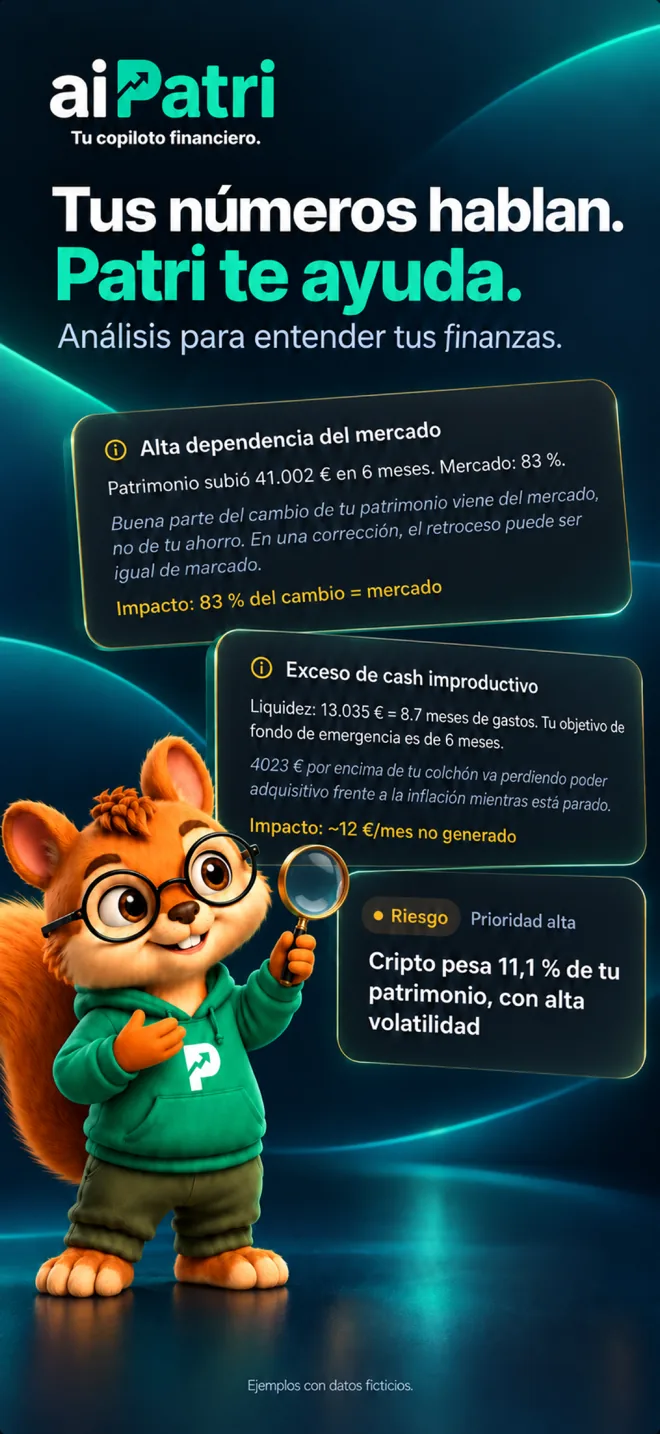 Captura de aiPatri: análisis de Patri IA con riesgos y oportunidades del patrimonio